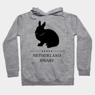 Netherland Dwarf Rabbit Black Silhouette Hoodie
